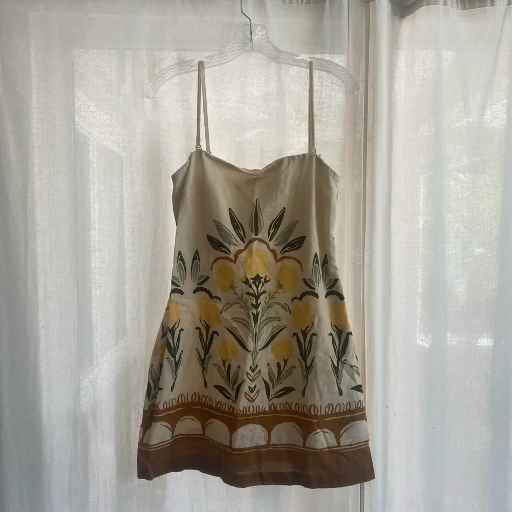 Abercrombie & Fitch Strapless Linen-Blend Skort - Picture 1 of 8